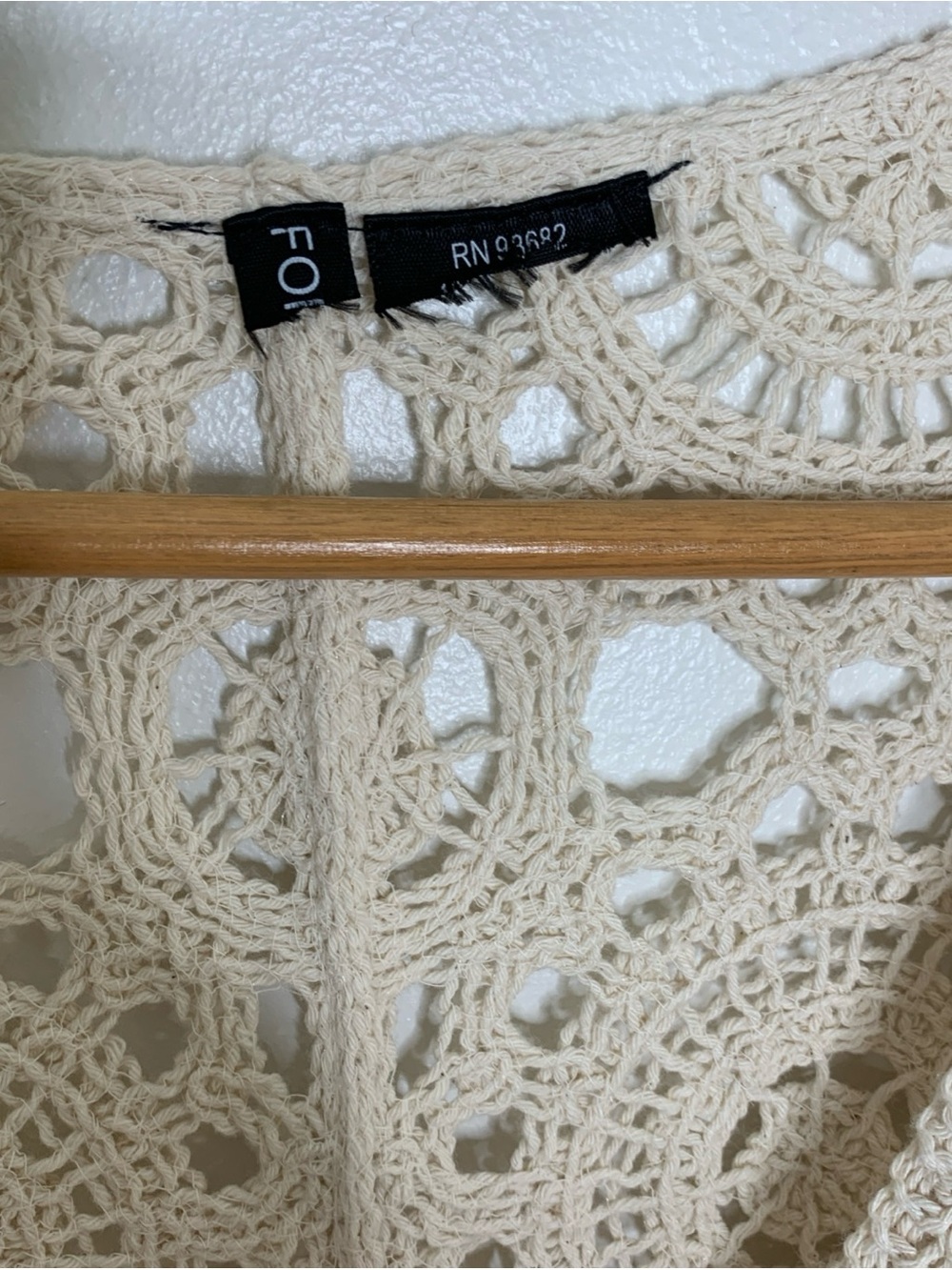 Forgotten Grace Crochet Knot Button Front Cardigan Sz XL Boho Scallop Hem Sleeve - Picture 4 of 11